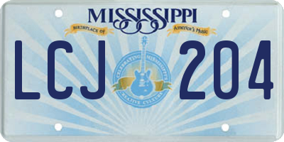 MS license plate LCJ204