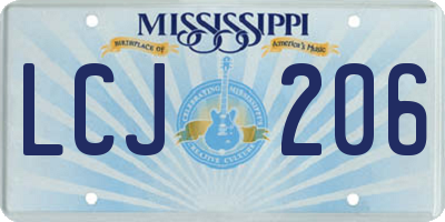 MS license plate LCJ206