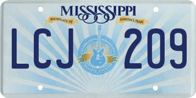 MS license plate LCJ209