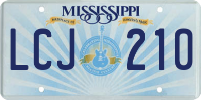MS license plate LCJ210