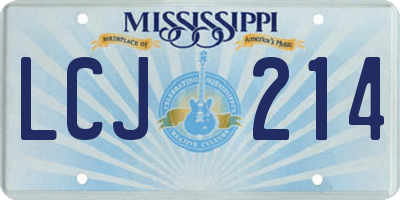 MS license plate LCJ214