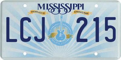 MS license plate LCJ215