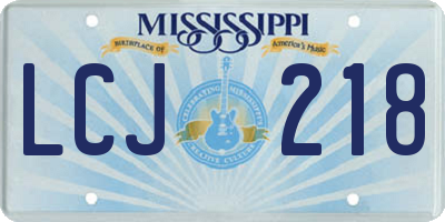 MS license plate LCJ218