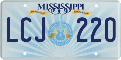 MS license plate LCJ220