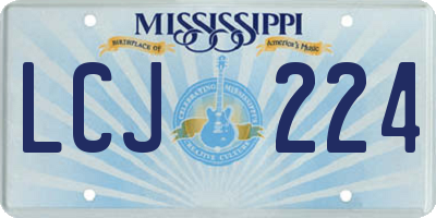 MS license plate LCJ224