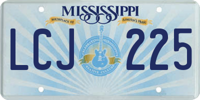 MS license plate LCJ225
