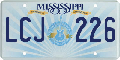 MS license plate LCJ226
