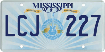 MS license plate LCJ227