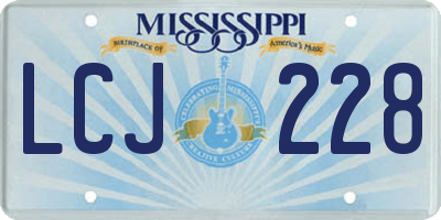 MS license plate LCJ228