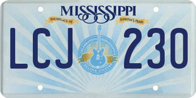 MS license plate LCJ230