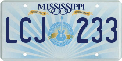 MS license plate LCJ233