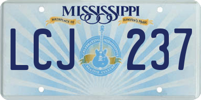 MS license plate LCJ237