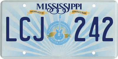 MS license plate LCJ242