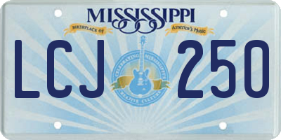 MS license plate LCJ250