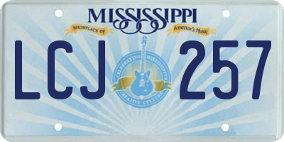 MS license plate LCJ257