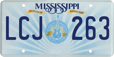 MS license plate LCJ263