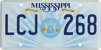 MS license plate LCJ268