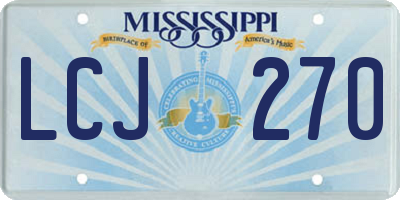 MS license plate LCJ270