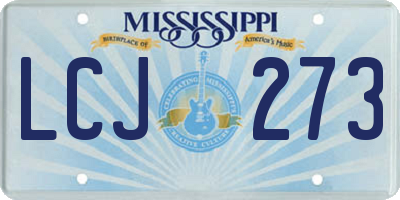 MS license plate LCJ273