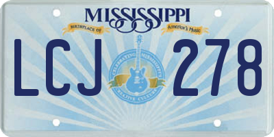 MS license plate LCJ278