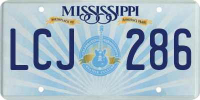 MS license plate LCJ286