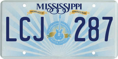 MS license plate LCJ287