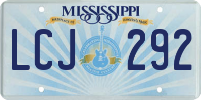 MS license plate LCJ292