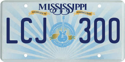 MS license plate LCJ300