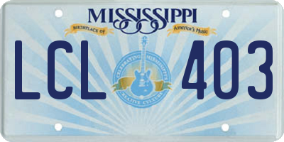 MS license plate LCL403