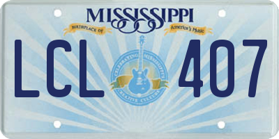 MS license plate LCL407