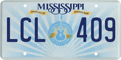 MS license plate LCL409