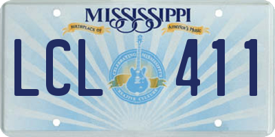 MS license plate LCL411