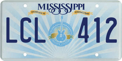 MS license plate LCL412