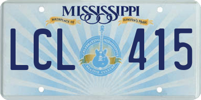 MS license plate LCL415