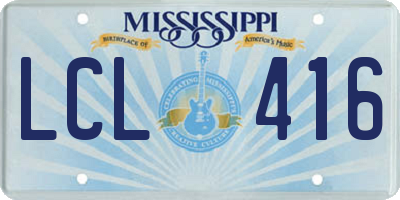 MS license plate LCL416