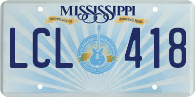 MS license plate LCL418