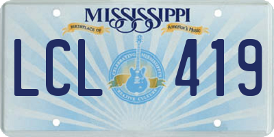 MS license plate LCL419