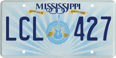 MS license plate LCL427