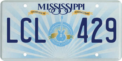 MS license plate LCL429