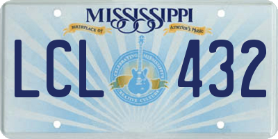 MS license plate LCL432