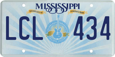 MS license plate LCL434