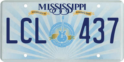 MS license plate LCL437