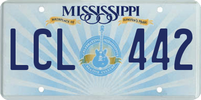 MS license plate LCL442