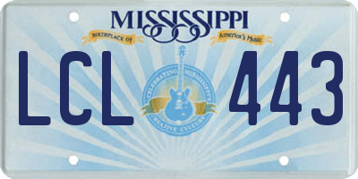 MS license plate LCL443