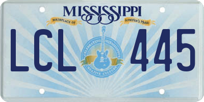 MS license plate LCL445