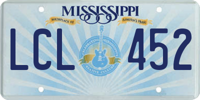 MS license plate LCL452