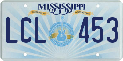 MS license plate LCL453