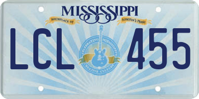 MS license plate LCL455