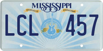 MS license plate LCL457