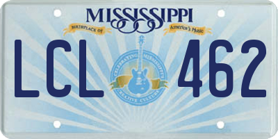 MS license plate LCL462